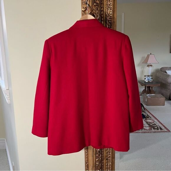 Women’s red wool long blazer vintage size 12 - Picture 3 of 3